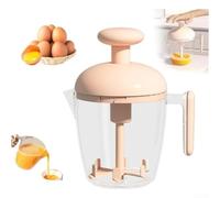 NEIQIUWING Batidor manual de huevos giratorio de empuje manual | Batir, mezcla, batir huevos y crema - Herramienta de cocina compacta, ABS para hornear y cocinar sin esfuerzo (rosa)