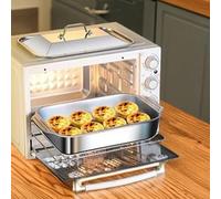 NEIQIUWING Cacerola profesional de acero inoxidable para lasaña de 45,7 x 28 cm con tapa y asas