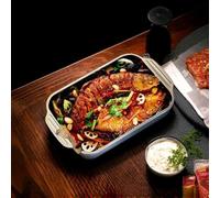 NEIQIUWING Cacerola profesional de acero inoxidable para lasaña de 45,7 x 28 cm con tapa y asas