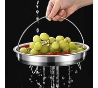 NEIQIUWING Cesta de vapor de acero inoxidable con asa, bandeja de vapor, rejilla de goteo