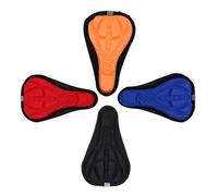 NEIQIUWING Cojín para sillín de bicicleta de silicona 3D de gel para una conducción cómoda, acolchado suave, material EVA, tamaño aprox. 28 x 17 x 3 cm, color: negro/naranja/azul/rojo