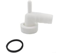 NEIQIUWING Conector de manguera de desagüe para lavadoras, 30 mm, con tuerca de unión y junta, adaptador de plástico blanco, kit para mangueras estándar de lavadora y secadora