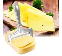 NEIQIUWING Cortador de queso ajustable de aleación de zinc con alambre de acero inoxidable para queso duro - Herramienta de cocina ergonómica para cortar diferentes tipos de queso, plata (A)