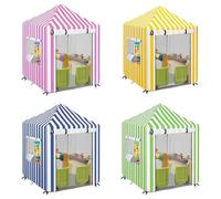 NEIQIUWING Cubierta para casa de juegos de madera para exteriores, resistente a la intemperie, con revestimiento plateado (210D), protección UV, color azul