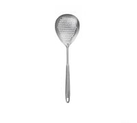 NEIQIUWING Cuchara coladora de acero inoxidable con mango largo, ayudante de cocina para colar pasta y verduras, cuchara de acero inoxidable con suspensión para el hogar y la gastronomía (L)