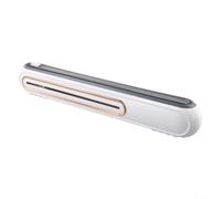 NEIQIUWING Dispensador universal de láminas con hoja de corte para film transparente, papel de aluminio para hornear de plástico ABS, magnético, corte seguro, ayudante de cocina (blanco)