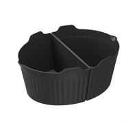 NEIQIUWING Divisor de cocción lenta de 8 cuartos Insert Dual Silicone for Cooking Two Meals at Once, reutilizable, resistente al calor, apto para lavavajillas (negro)