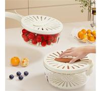 NEIQIUWING Escurridor 2 en 1, cuenco para frutas y colador con asa plegable