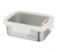 NEIQIUWING Fiambrera de acero inoxidable 304 con tapa de cristal, hermética y a prueba de fugas, apilable, apta para microondas y lavavajillas, recipiente para alimentos para cocina y oficina (1800 ml