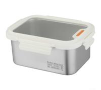 NEIQIUWING Fiambrera de acero inoxidable 304 con tapa de cristal, hermética y a prueba de fugas, apilable, apta para microondas y lavavajillas, recipiente para alimentos para cocina y oficina (2300 ml