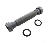 NEIQIUWING Fregadero doble para fregadero de cocina, alargador, conector para triturador de basura, diseño de arco en S, protección antiresiduos, tapón antiolores, gris estándar