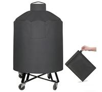 NEIQIUWING Funda para barbacoa Big Green Egg - Funda redonda impermeable OxFürd, resistente a los rayos UV, con cordón y hebilla, 90 x 122 cm, color gris