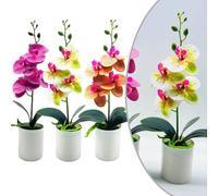 NEIQIUWING Hermosa orquídea artificial Phalaenopsis Bonsai como idea de decoración para el hogar