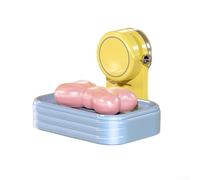 NEIQIUWING Jabonera con ventosa, montaje en pared sin taladrar, estante con desagüe plegable para baño y cocina, soporte para barra de jabón y esponja (5)