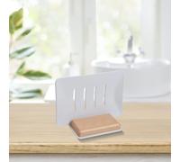 NEIQIUWING Jabonera de madera de nogal montada en la pared: sin necesidad de taladrar, madera natural, elegante y funcional