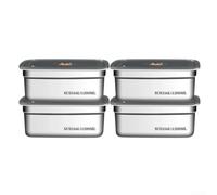 NEIQIUWING Juego de 4 recipientes para alimentos, 316 L, 1200 ml, con tapas de silicona herméticas a prueba de fugas, aptos para lavavajillas, horno, congelador, para cocina, frigorífico, fiambrera