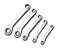 NEIQIUWING Juego de 5 llaves de carraca de doble cabeza y tope de 12 carracas desmontables de 6 a 21 mm para reparación de coches y motocicletas