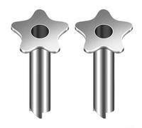 NEIQIUWING Juego de abridor de coco, 2 piezas, herramienta para acceso al agua, cocina, plata (estrella de cinco puntos)