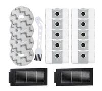 NEIQIUWING Juego de accesorios para Ecovacs Deebot T50 Pro Omni GEN2, bolsa de polvo de carbón activado, mopas de microfibra, filtro y cepillo en V, paños de limpieza lavables (17 piezas)