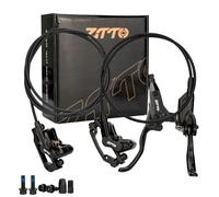 NEIQIUWING Juego de frenos hidráulicos de 4 pistones para bicicleta, delantero izquierdo, trasero derecho, freno de bicicleta de montaña