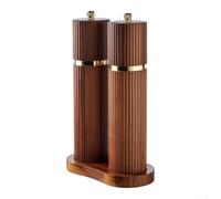 NEIQIUWING Juego de molinillos de sal y pimienta de madera, rellenables de madera de acacia con mecanismo de molinillo ajustable para cocina y comedor, incluye estante,