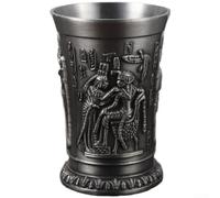 NEIQIUWING Juego de vasos de chupito de aleación de zinc con motivos egipcios antiguos para cócteles y licores, 30 ml, color plateado