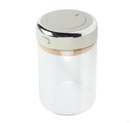 NEIQIUWING Lata de café al vacío con válvula de aroma y deslizador de fecha de cristal para granos de café y té, herméticamente cerrado, apto para lavavajillas, blanco, 1700 ml (1,100 ml)