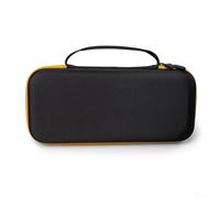 NEIQIUWING Maletín de Transporte para Giradiscos para Audio-Technica AT-SB727, para Dura de EVA con Cremallera para Suave, Organizador de Cables y Discos, Negro Amarillo