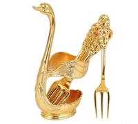 NEIQIUWING Para swan Spoon & Fork Holder Set, 6 piezas Flatware Caddy | Diseño retro europeo para servir café, postres y frutas - ideal para decoración de mesa en el hogar, oficina y fiesta (B)