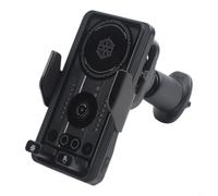 NEIQIUWING Soporte inalámbrico para teléfono móvil de 15 W con refrigeración: estación de carga magnética por infrarrojos para salpicadero, parabrisas, ventilación, soporte para smartphone, negro, 15