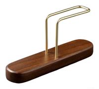 NEIQIUWING Soporte para filtro de café con acento de madera, diseño en V para fundición manual, papel de filtro, organizador que ahorra espacio, soporte de aspecto natural, ayudante de cocina dorado