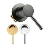 NEIQIUWING Válvula mezcladora manual redonda de montaje en pared de 1/2 pulgadas para agua caliente y fría