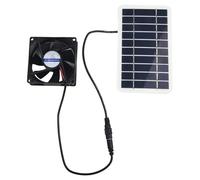 NEIQIUWING Ventilador de techo de 8 cm, color negro, con conexión solar, voltaje de funcionamiento 5 V, color negro, longitud del cable: 30 cm