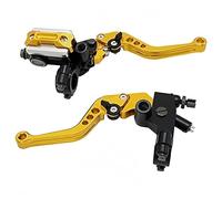Neixlyi Palanca de embrague ajustable Cilindro para maestro freno de motocicleta universal 22 mm, palanca embrague hidráulica para Honda para Yamaha(GOLDEN)