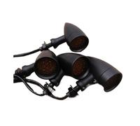 Neixlyi señales de giro de motocicleta 4 Uds motocicleta 10mm para giro de aluminio negro para lámpara señal luz freno cubierta rejilla lente ámbar para Harley