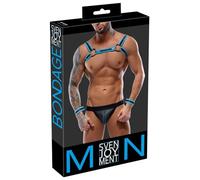 Nek Calzoncillo y tanga eróticos de cuero y látex para hombre Herren Jockset Schwarz/Blau M