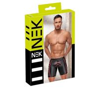 Nek Calzoncillo y tanga eróticos de cuero y látex para hombre Herren Shorts Schwarz/Rot XL