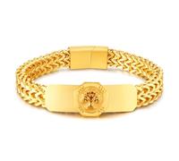 Nekiyo Tech 18K Gold Men's Bracelet, Fashionable Personalized Wristband | 18K gold plated, Length 20.3cm, Width 1cm, Weight 52g, Nickel-free & lead-free, Hypoallergenic, Gift box & card included