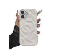 Nekiyo Tech Case Compatible con iPhone 17, Funda para Teléfono con Textura Arrugada de Moda, Trasera de Caramelo de Silicona Suave Antigolpes - White