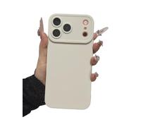 Nekiyo Tech Case Compatible con iPhone 17 Pro MAX, Funda de Teléfono Suave de Silicona con Protector de Lente de Cámara, Bumper Protector Antigolpes - White