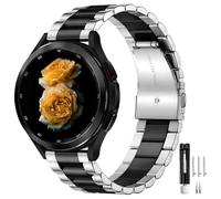 Nekiyo Tech Correa Universal Acero Inoxidable Compatible with Samsung Galaxy Watch 7/FE/6/5/4/3, Watch 5 Pro, 6/4 Classic, Gear S3/S2, Huawei, 20mm 22mm Repuesto - Plat Negro