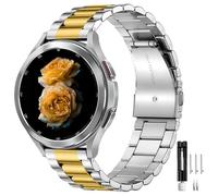 Nekiyo Tech Correa Universal Acero Inoxidable Compatible with Samsung Galaxy Watch 7/FE/6/5/4/3, Watch 5 Pro, 6/4 Classic, Gear S3/S2, Huawei, 20mm 22mm Repuesto - Plat Oro