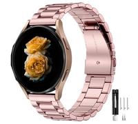 Nekiyo Tech Correa Universal Acero Inoxidable Compatible with Samsung Galaxy Watch 7/FE/6/5/4/3, Watch 5 Pro, 6/4 Classic, Gear S3/S2, Huawei, 20mm 22mm Repuesto - Rosa