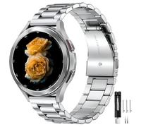 Nekiyo Tech Correa Universal Acero Inoxidable Compatible with Samsung Galaxy Watch 7/FE/6/5/4/3, Watch 5 Pro, 6/4 Classic, Gear S3/S2, Huawei, 20mm 22mm Repuesto - Plata
