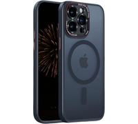 Nekiyo Tech Diseñado para iPhone 16 Pro con Funda Protectora de Lentes de Aluminio de Cobertura Total, Protección Militar, Delgada y Magnética, Translúcida Mate Anti-Huellas, Slim 6.3", Negro