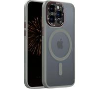Nekiyo Tech Diseñado para iPhone 16 Pro con Funda Protectora de Lentes de Aluminio de Cobertura Total, Protección Militar, Delgada y Magnética, Translúcida Mate Anti-Huellas, Slim 6.3", Gris
