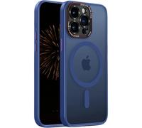 Nekiyo Tech Diseñado para iPhone 16 Pro MAX con Funda Protectora de Lentes de Aluminio de Cobertura Total, Protección Militar, Delgada y Magnética, Translúcida Mate Anti-Huellas, Slim 6.9", Azul