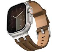 Nekiyo Tech Top Grain-Crazy Horse Correa de piel para Apple Watch 42-49 mm | Cuero de caballo loco de grano superior, desarrollo natural de pátina, grueso pero flexible, hebilla clásica, estilo vintage