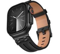 Nekiyo Tech Top Grain-Crazy Horse Correa de piel para Apple Watch 42-49 mm | Cuero de caballo loco de grano superior, desarrollo natural de pátina, grueso pero flexible, hebilla clásica, estilo vintage