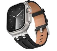 Nekiyo Tech Top Grain-Crazy Horse Correa de piel para Apple Watch 42-49 mm | Cuero de caballo loco de grano superior, desarrollo natural de pátina, grueso pero flexible, hebilla clásica, estilo vintage